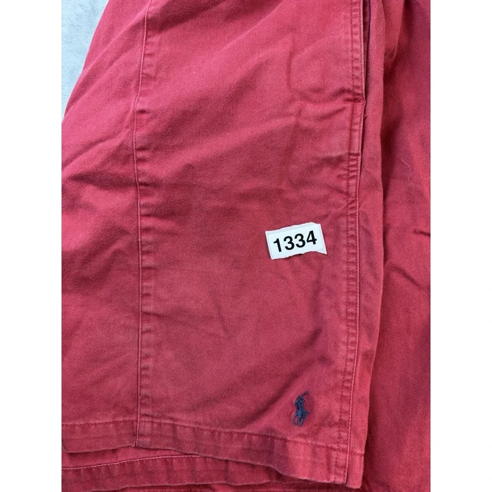 Y2k Polo Ralph Lauren Shorts Mens XXL Khaki Red Classic Fit Drawstring Cotton
